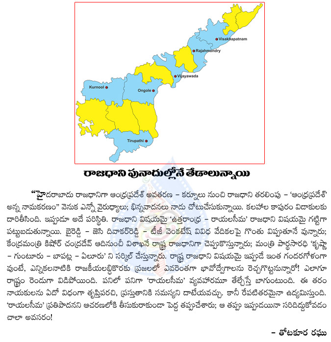 seemandhra capital war,rayala seema state,telangana state,capital war in seemandhra state,hyderabad,kurnool,vijayawada,tirupathi,vizag,seemandhra state capital issue  seemandhra capital war, rayala seema state, telangana state, capital war in seemandhra state, hyderabad, kurnool, vijayawada, tirupathi, vizag, seemandhra state capital issue